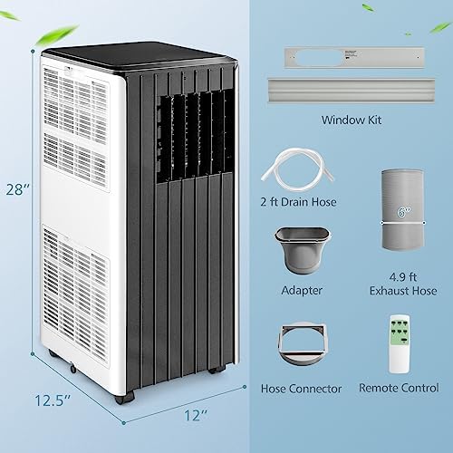 PETSITE 8000 BTU Portable AC Unit with Dehumidifier and Fan