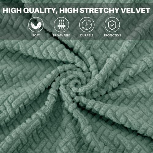 MIFXIN Armless Accent Chair Cover Jacquard Green