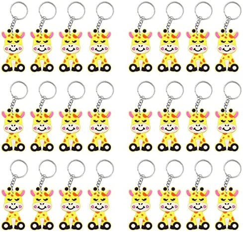 24 Pack Giraffe Keyring Party Favor for Kids 8