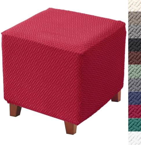 Bifaunvogel Wine Red Square Ottoman Slipcover