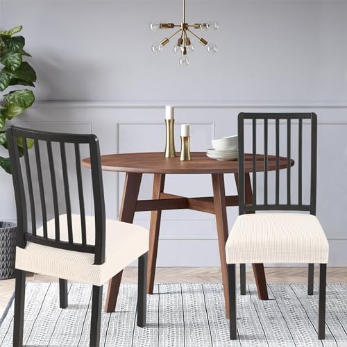 Dining Chair Seat Covers Set of 4 Stretch Jacquard Removable Washable