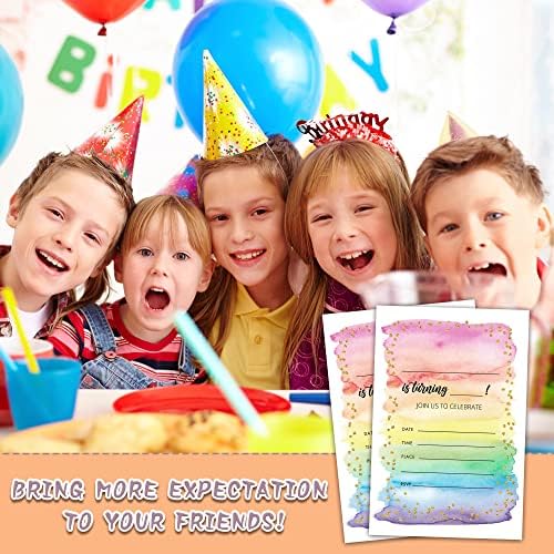 Colorful Rainbow Birthday Invitations Set of 20