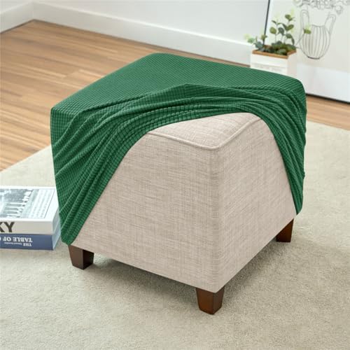 Stretch Jacquard Square Ottoman Cover for Stool and Footrest