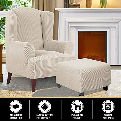 Stretch Ottoman Cover for Living Room Foot Stool