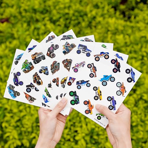 96 PCS Monster Truck Racing Car Temporary Tattoos for Kids