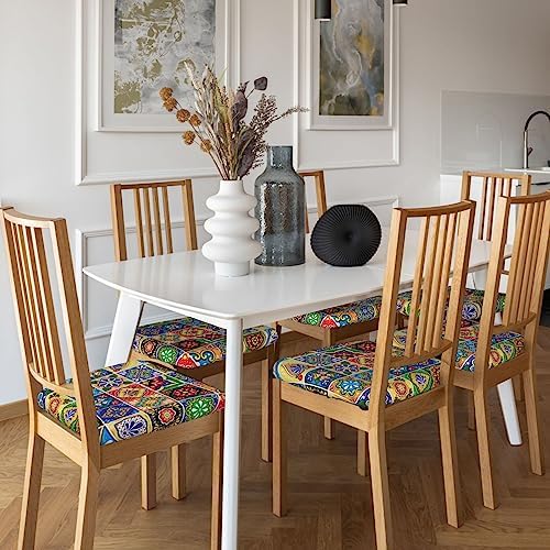 GTEVUTS Dining Chair Covers Set of 4 Boho Farm Style