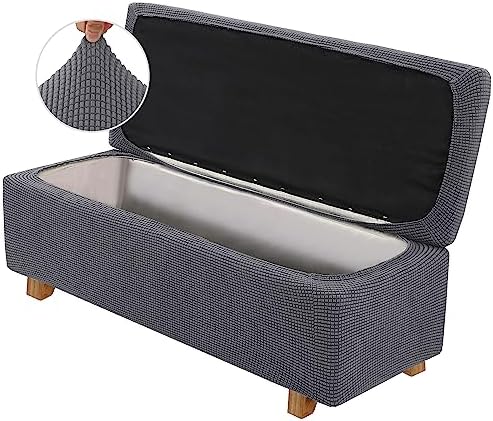 2-Piece Stretch Ottoman Covers - Grey X-Large