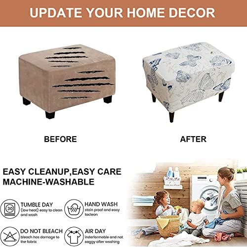Eco-Ancheng Ottoman Covers Stretch Slipcover for Footstool