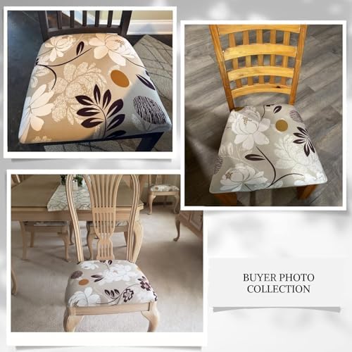 SearchI Water Repellent Seat Covers for Dining Chairs 6 Pack