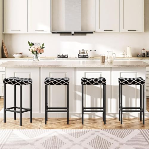 Lussenwert Stool Covers Rectangular Set of 2 with Elastic Bands Pattern 15