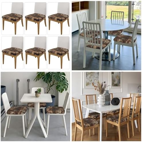 6PCS Stretch Seat Covers Set for Dining Room and Kitchen