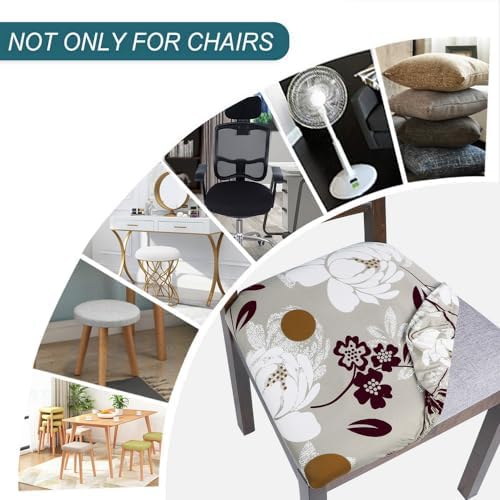 SearchI Water Repellent Seat Covers for Dining Chairs 6 Pack