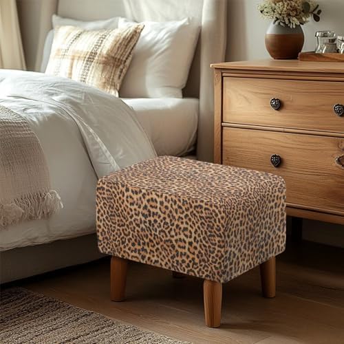 Leopard Print Stool Cover for Ottoman