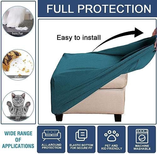 Bifaunvogel Small Peacock Blue Ottoman Slipcover
