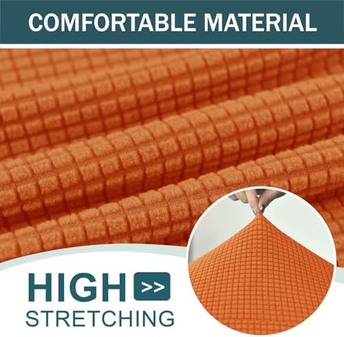 Orange Small Stretchy Ottoman Slipcover