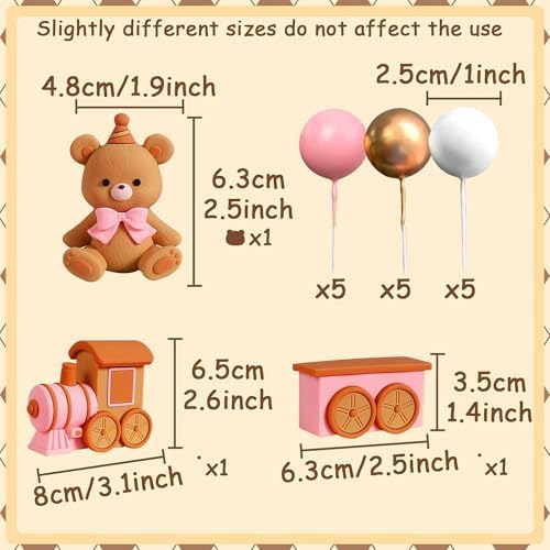 JeVenis Pink Luxury Bear Cake Decoration Set