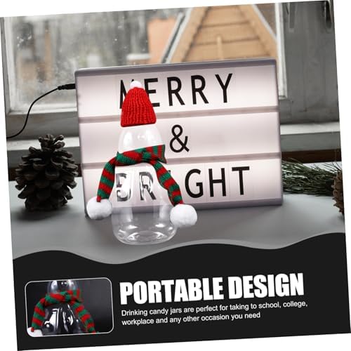 ORFOFE 4pcs Christmas Snowman Beverage Bottles with Caps
