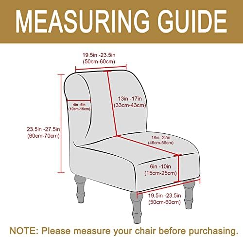 HAOYONG Armless Accent Chair Cover - Stretch Velvet Slipcover for Furniture Protection