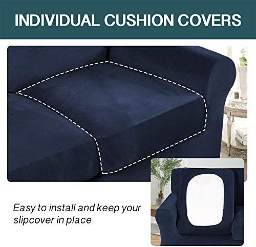 FantasDecor 4 Piece Velvet Sofa Slipcover Set