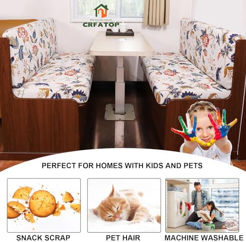 CRFATOP 2 Piece RV Dinette Cushion Slipcover Set