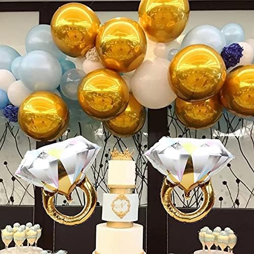 2Pcs Diamond Ring Balloons for Wedding and Party Decorations