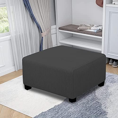 Stretch Ottoman Cover Square 24x24 38x38 40x40 Inches