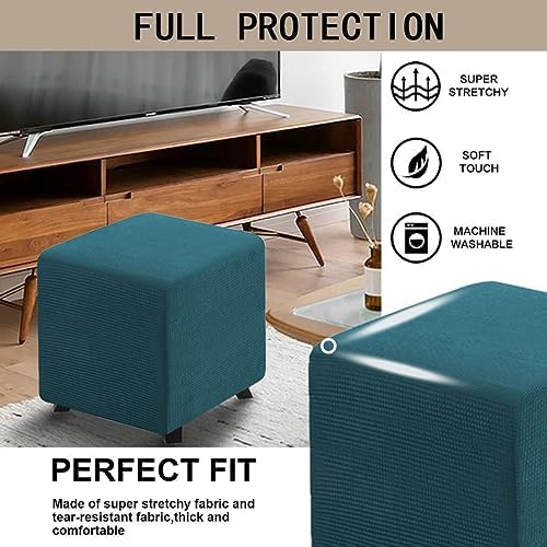 Bifaunvogel Small Peacock Blue Ottoman Slipcover