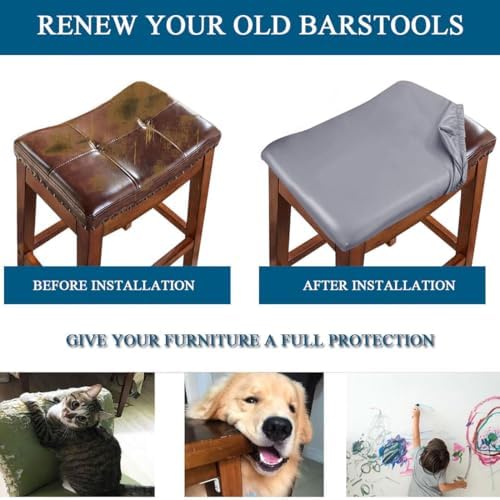 Waterproof Stool Covers Set of 4 Dark Gray