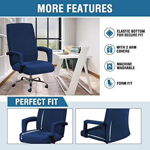 HVERSAILTEX Dining Chair Slipcover Navy Modern