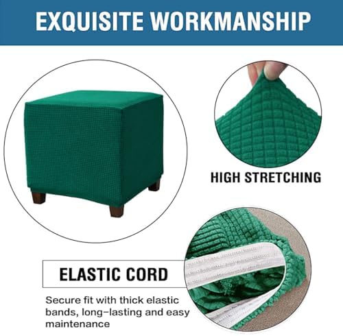 Daunkang Square Ottoman Slipcover with Elastic Bottom