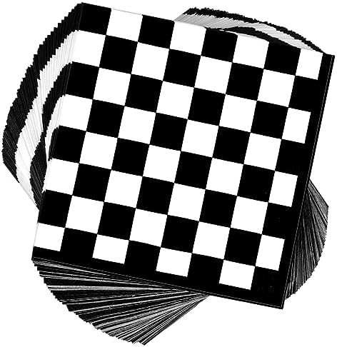 Black and White Checkered Flag Napkins 80Pcs Racing Party Decor