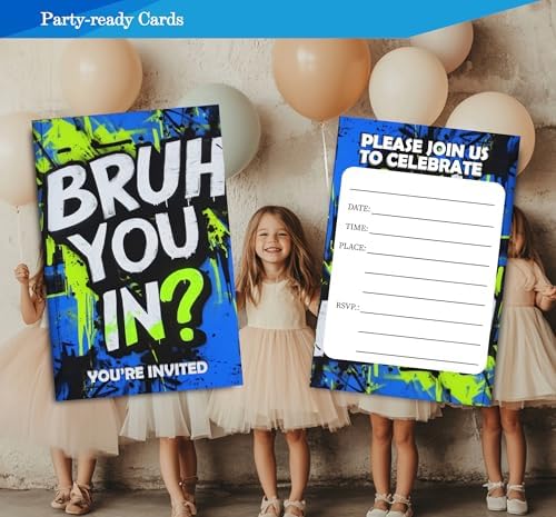 Brother You in Birthday Invitations for Boys 4x6 30 Sets with Envelopes