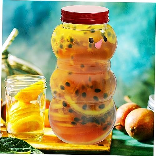 Cabilock 10pcs Snowman Candy Jars Portable Drink Bottles with Sealed Lids