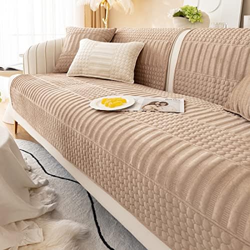 vctops Geometric Quilted Velvet Sofa Cover