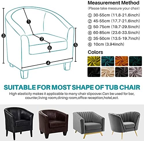 MIFXIN Velvet Green Tub Chair Slipcover 2 Piece Set