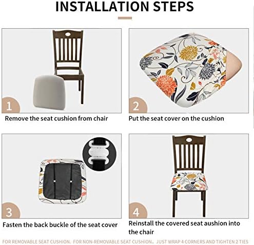 Gute Chair Seat Covers with Elastic Ties and Button