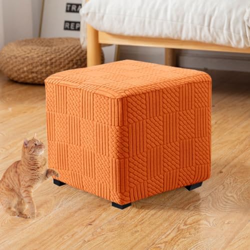 Bifaunvogel Square Ottoman Slipcover in Orange