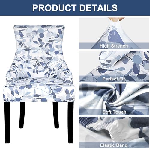 Lellen Wingback Chair Slipcover - Patterned Stretch Cover for Dining and Living Rooms