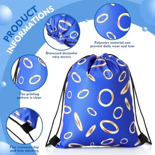 Abbylike 24 Pcs Blue and Gold Ring Party Bags