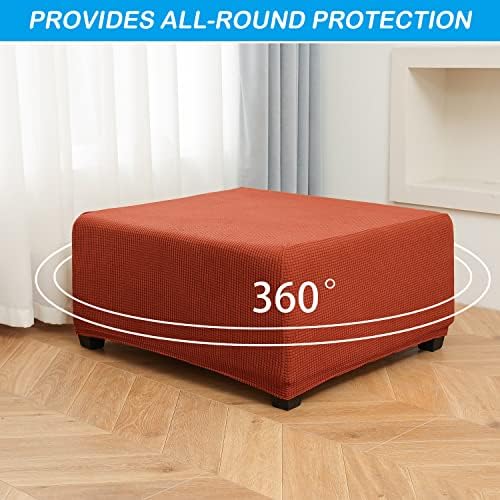 OBCREAT Ottoman Covers Stretch Jacquard Slipcover