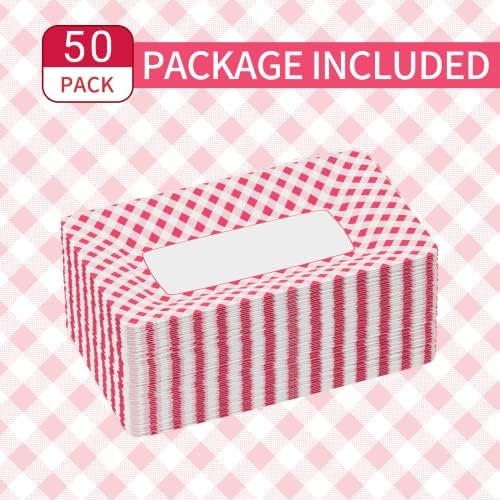 DYLIVeS Pink and White Plaid Plates 91x57 Inch 50 Pcs