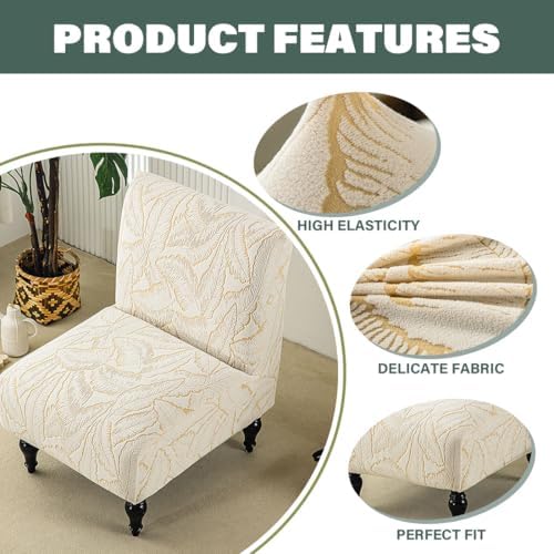 Buenanir Armless Accent Chair Cover Slipcover for Living Room Dining Hotel Yellow
