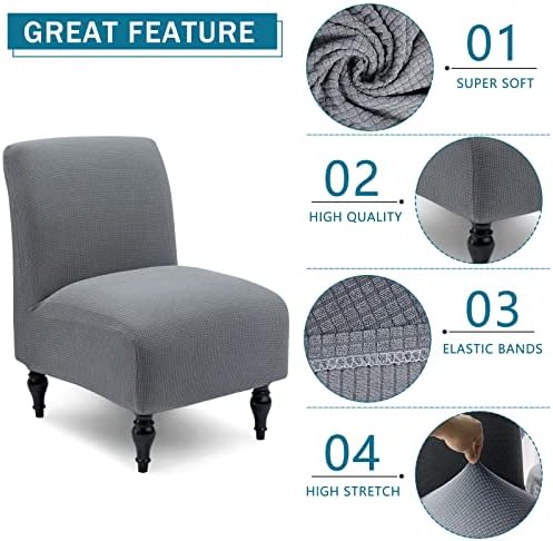 Liykimt Armless Accent Chair Cover Slipcover - Gray