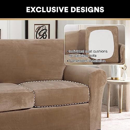 PrinceDeco Velvet Plush Chair Cover Set 2 Piece
