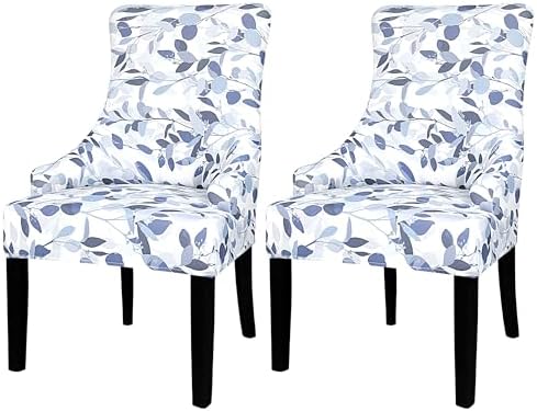Lellen Wingback Chair Slipcover - Patterned Stretch Cover for Dining and Living Rooms