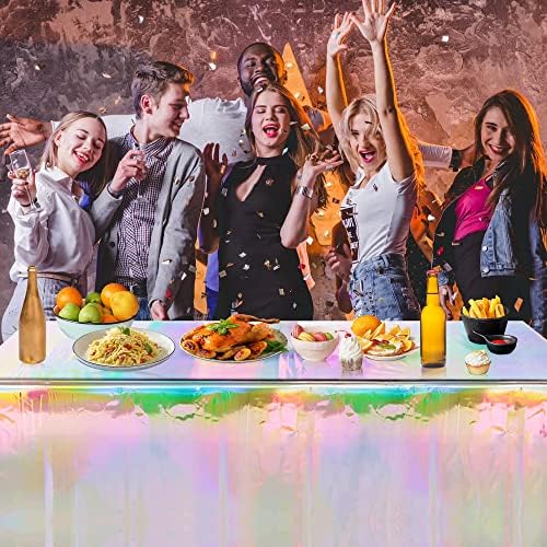 OHOME 4 Pack Iridescent Tablecloths for Parties