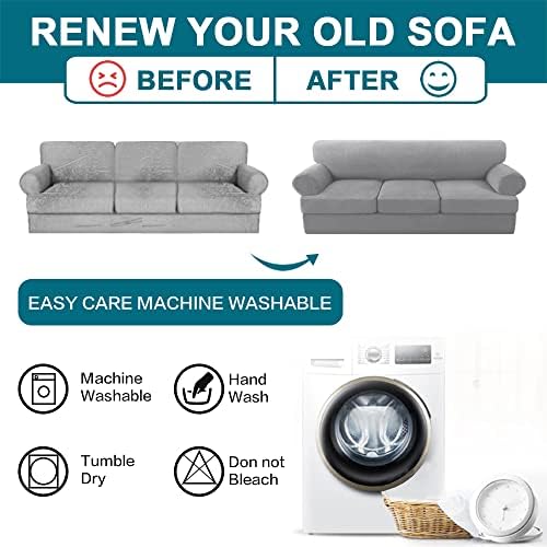 Turquoize 4 Piece T Cushion Sofa Slipcovers