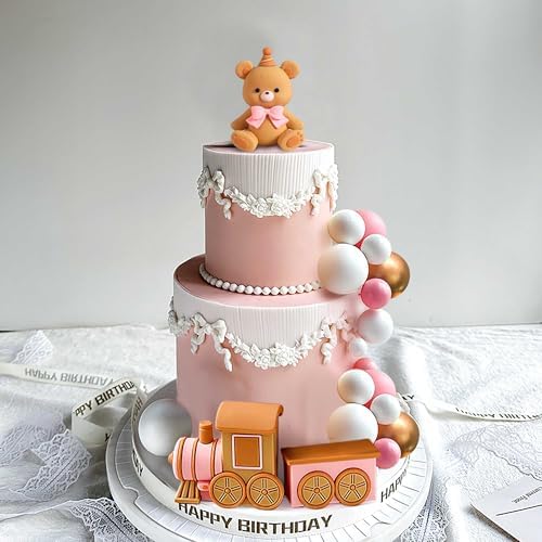 JeVenis Pink Luxury Bear Cake Decoration Set