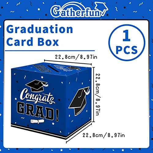 Gatherfun Graduation Decorations Blue Card Box