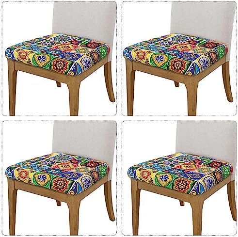 GTEVUTS Dining Chair Covers Set of 4 Boho Farm Style